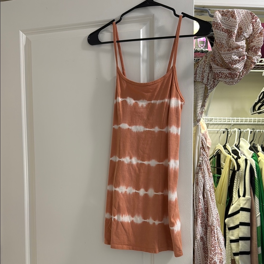 Women's Orange Tie-Dye Tank Top